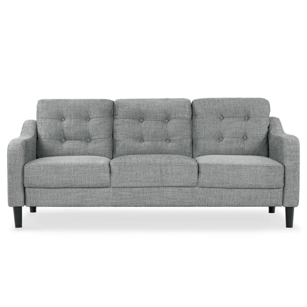 Safavieh Nathaniel Tufted Back 3 Seater Sofa - Luxurious Comfort In Timeless Cream For Your Living Space Grey Wood ,Foam ,Fabric ,Plastic Legs Sfa2005b