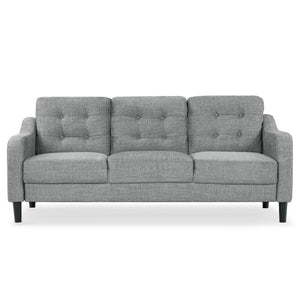 Safavieh Nathaniel Tufted Back 3 Seater Sofa - Luxurious Comfort In Timeless Cream For Your Living Space Grey Wood ,Foam ,Fabric ,Plastic Legs Sfa2005b