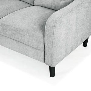 Safavieh Nathaniel Tufted Back 3 Seater Sofa - Luxurious Comfort In Timeless Cream For Your Living Space Light Grey Wood ,Foam ,Fabric ,Plastic Legs Sfa2005c