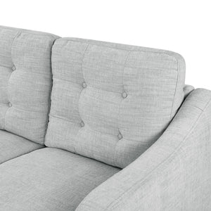 Safavieh Nathaniel Tufted Back 3 Seater Sofa - Luxurious Comfort In Timeless Cream For Your Living Space Light Grey Wood ,Foam ,Fabric ,Plastic Legs Sfa2005c