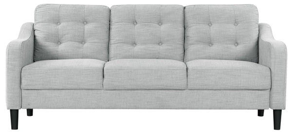 Safavieh Nathaniel Tufted Back 3 Seater Sofa - Luxurious Comfort In Timeless Cream For Your Living Space Light Grey Wood ,Foam ,Fabric ,Plastic Legs Sfa2005c