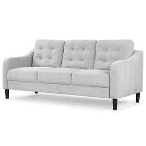 Safavieh Nathaniel Tufted Back 3 Seater Sofa - Luxurious Comfort In Timeless Cream For Your Living Space Light Grey Wood ,Foam ,Fabric ,Plastic Legs Sfa2005c