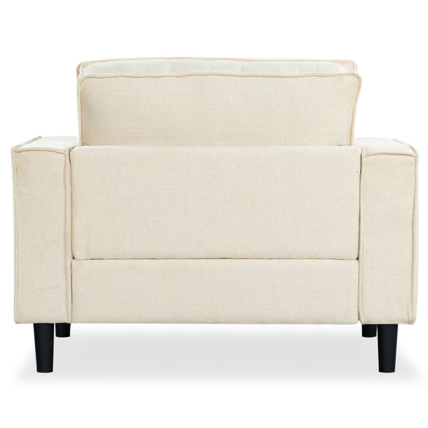 Safavieh Kalyna 1.5 Seat Accent Chair - Elevate Your Living Space With Elegant Comfort And Style Today! Creme Wood ,Foam ,Fabric Sfa2006a