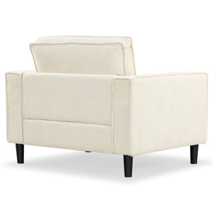 Safavieh Kalyna 1.5 Seat Accent Chair - Elevate Your Living Space With Elegant Comfort And Style Today! Creme Wood ,Foam ,Fabric Sfa2006a
