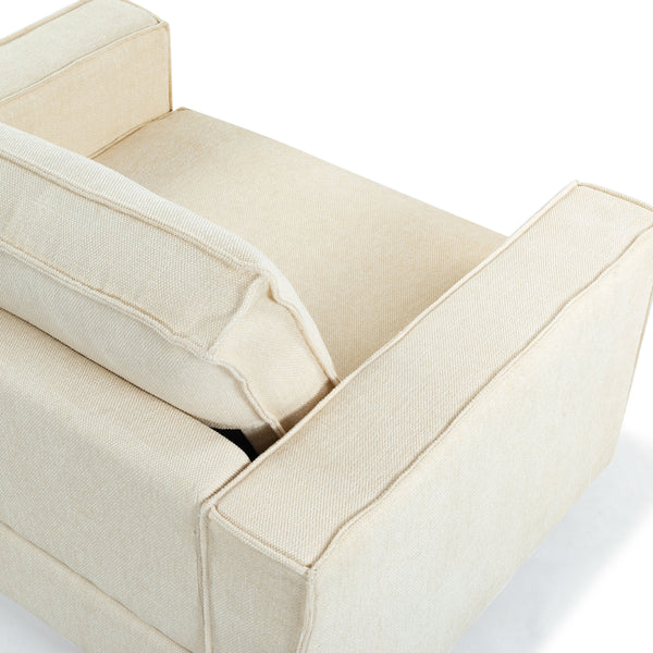 Safavieh Kalyna 1.5 Seat Accent Chair - Elevate Your Living Space With Elegant Comfort And Style Today! Creme Wood ,Foam ,Fabric Sfa2006a