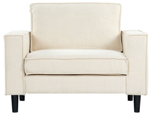 Safavieh Kalyna 1.5 Seat Accent Chair - Elevate Your Living Space With Elegant Comfort And Style Today! Creme Wood ,Foam ,Fabric Sfa2006a