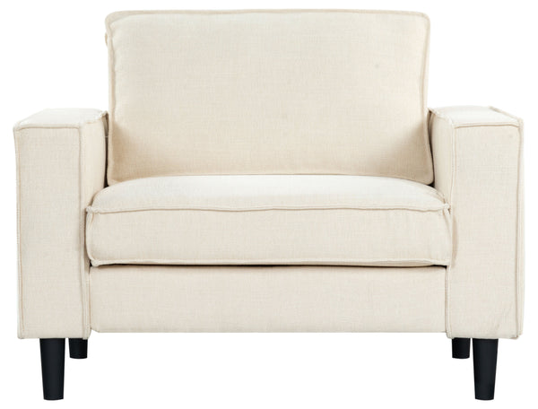 Safavieh Kalyna 1.5 Seat Accent Chair - Elevate Your Living Space With Elegant Comfort And Style Today! Creme Wood ,Foam ,Fabric Sfa2006a