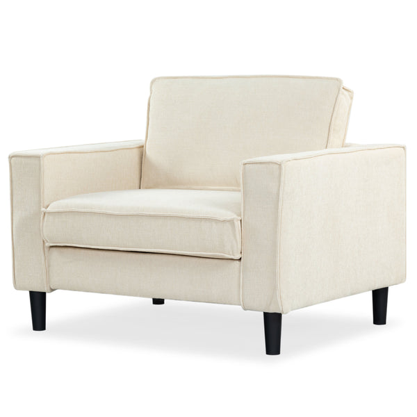 Safavieh Kalyna 1.5 Seat Accent Chair - Elevate Your Living Space With Elegant Comfort And Style Today! Creme Wood ,Foam ,Fabric Sfa2006a
