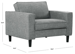 Safavieh Kalyna 1.5 Seat Accent Chair - Elevate Your Living Space With Elegant Comfort And Style Today! Grey Wood ,Foam ,Fabric Sfa2006b