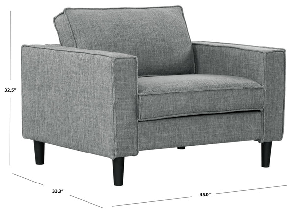 Safavieh Kalyna 1.5 Seat Accent Chair - Elevate Your Living Space With Elegant Comfort And Style Today! Grey Wood ,Foam ,Fabric Sfa2006b