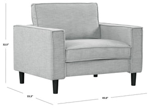 Safavieh Kalyna 1.5 Seat Accent Chair - Elevate Your Living Space With Elegant Comfort And Style Today! Light Grey Wood ,Foam ,Fabric Sfa2006c