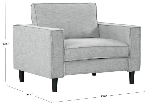 Safavieh Kalyna 1.5 Seat Accent Chair - Elevate Your Living Space With Elegant Comfort And Style Today! Light Grey Wood ,Foam ,Fabric Sfa2006c