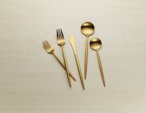 Lenox Zephyr Sculptural Stainless Steel Flatware Set Elegant Multi-piece Service for Four Modern Dining Gold SFB70G20SB