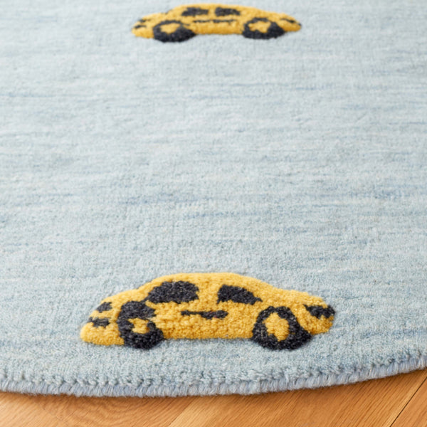 Safavieh Safavieh Kids 806 Hand Tufted Kids Rug Light Blue / Yellow 5' x 5' Round