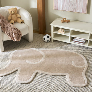 Safavieh Safavieh Hand-Tufted Kids Wool-Cotton Rug 5X8 Beige Ivory Low Pile Durable Soft Playroom Accent SFK903B-58S
