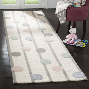 Safavieh Safavieh Hand-Tufted Wool Confetti Dots Runner Rug — Ivory Base, Multi-Color Accents, Low-Profiledurable 2'-6" x 12'-0" SFK909A-212