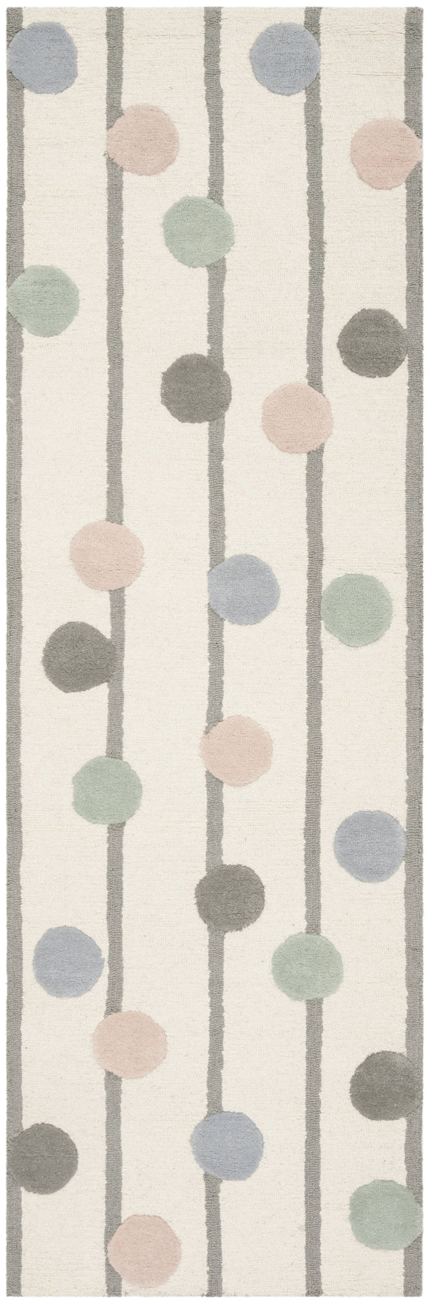Safavieh Safavieh Hand-Tufted Confetti Dots Wool Rug — Ivory With Multi-Color Accents, Durable & Cozy 7'-0" x 7'-0" SFK909A-7R