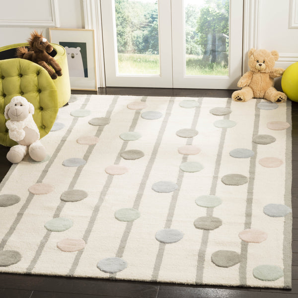 Safavieh Safavieh Hand-Tufted Wool Confetti Dots Runner Rug — Ivory Base, Multi-Color Accents, Low-Profiledurable 2'-6" x 12'-0" SFK909A-212