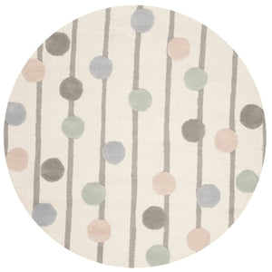 Safavieh Safavieh Hand-Tufted Confetti Dots Wool Rug — Ivory With Multi-Color Accents, Durable & Cozy 7'-0" x 7'-0" SFK909A-7R