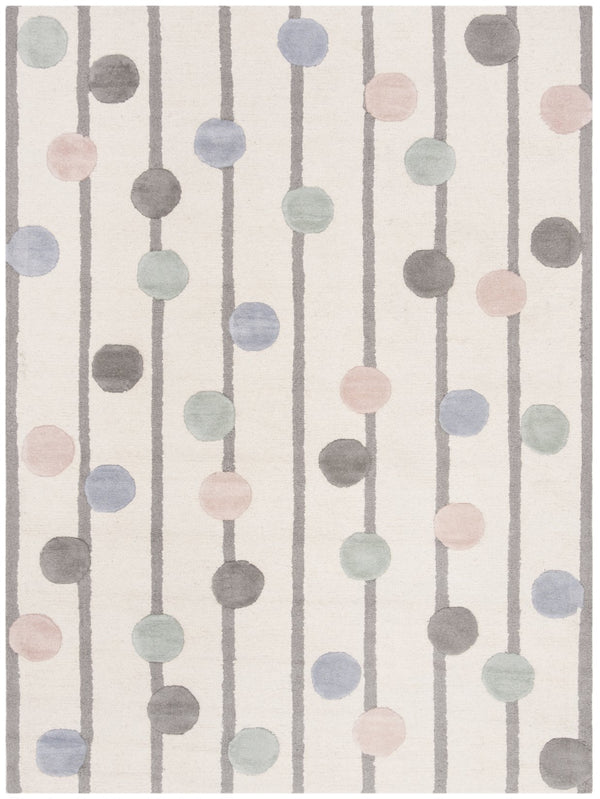 Safavieh Safavieh Hand-Tufted Confetti Dots Wool Rug — Ivory With Multi-Color Accents, Durable & Cozy 7'-0" x 7'-0" SFK909A-7R