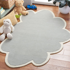 Safavieh Safavieh Hand-Tufted Wool Rug For Kids Cloud Grey/Ivory Low Pile 3/8" Durable Modern Accent 2'-3" x 4'-0" SFK913C-24S