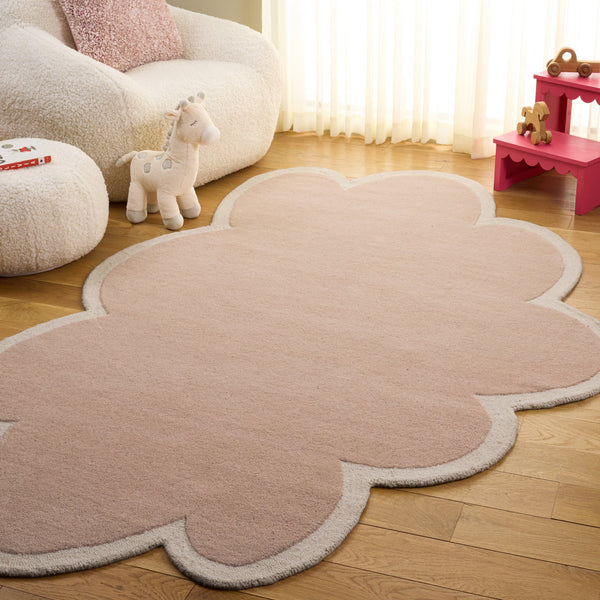 Safavieh Safavieh Hand-Tufted Wool Rug Cloud Pattern In Soft Pink & Ivory — Low-Profile, Durable Elegance 5'-0" x 8'-0" SFK913P-5S