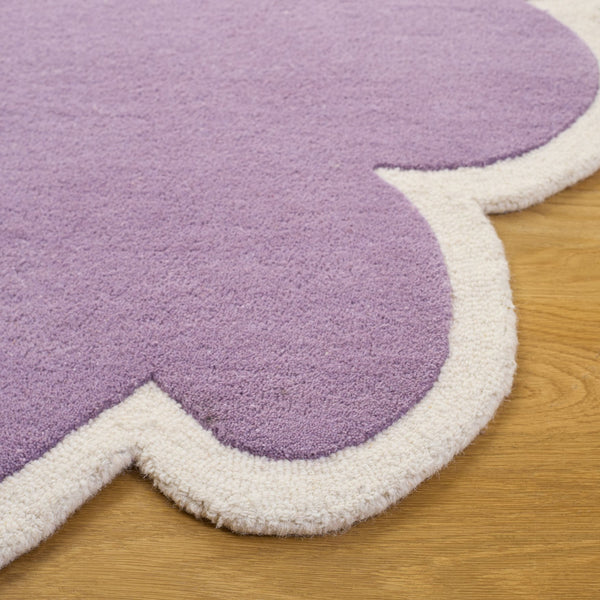 Safavieh Safavieh Hand-Tufted Wool Rug For Kids Cloud Purple Ivory Minimalist Soft Pile Durable Comfort 2'-3" x 4'-0" SFK913V-24S