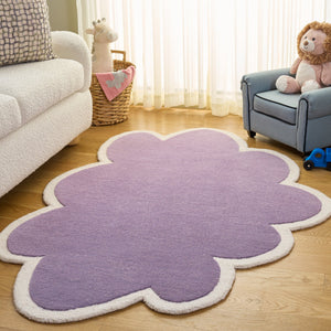 Safavieh Safavieh Hand-Tufted Wool Rug In Cloud Purple & Ivory — Soft Low-Pile Texture For Cozy, Modern Rooms 4'-0" x 6'-0" SFK913V-4S