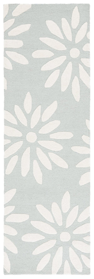 Safavieh Safavieh Kids Hand-tufted Area Rug: Cozy Teal And Ivory Floral Design For Playrooms And Bedrooms Teal ,Ivory Wool Pile Sfk914j-4