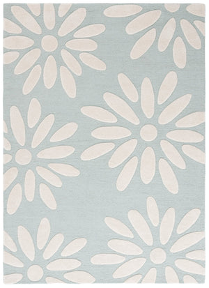 Safavieh Safavieh Kids Hand-tufted Area Rug: Cozy Teal And Ivory Floral Design For Playrooms And Bedrooms Teal ,Ivory Wool Pile Sfk914j-4