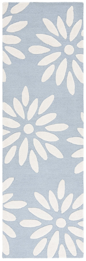 Safavieh Safavieh Kids Hand-tufted Area Rug: Cozy Teal And Ivory Floral Design For Playrooms And Bedrooms Light Blue ,Ivory Wool Pile Sfk914l-6