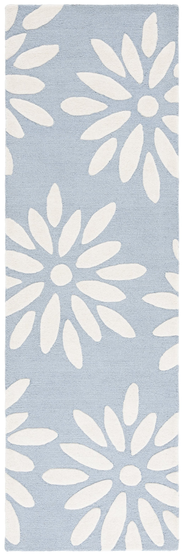 Safavieh Safavieh Kids Hand-tufted Area Rug: Cozy Teal And Ivory Floral Design For Playrooms And Bedrooms Light Blue ,Ivory Wool Pile Sfk914l-6