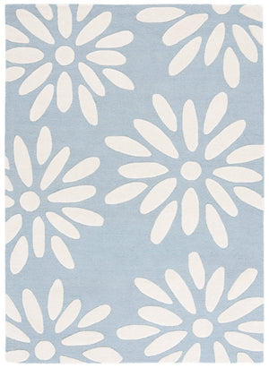Safavieh Safavieh Kids Hand-tufted Area Rug: Cozy Teal And Ivory Floral Design For Playrooms And Bedrooms Light Blue ,Ivory Wool Pile Sfk914l-6
