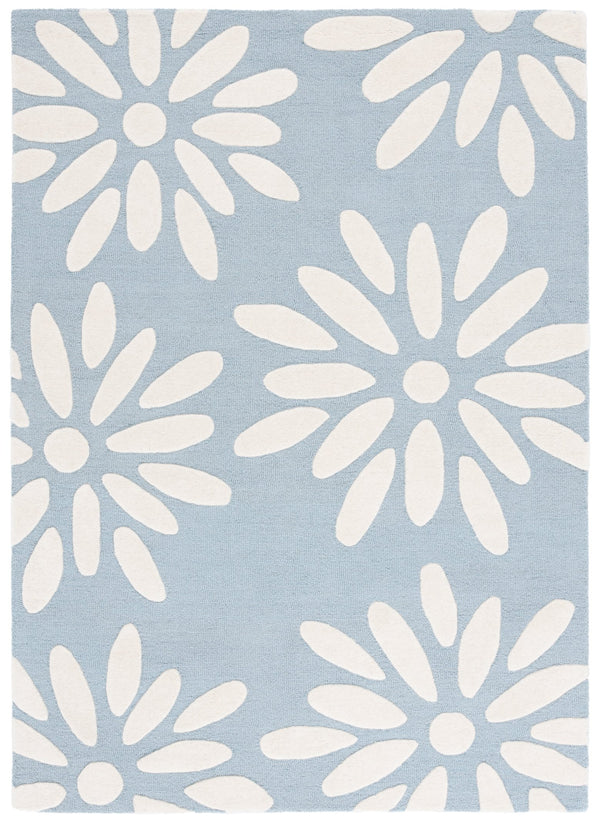 Safavieh Safavieh Kids Hand-tufted Area Rug: Cozy Teal And Ivory Floral Design For Playrooms And Bedrooms Light Blue ,Ivory Wool Pile Sfk914l-6