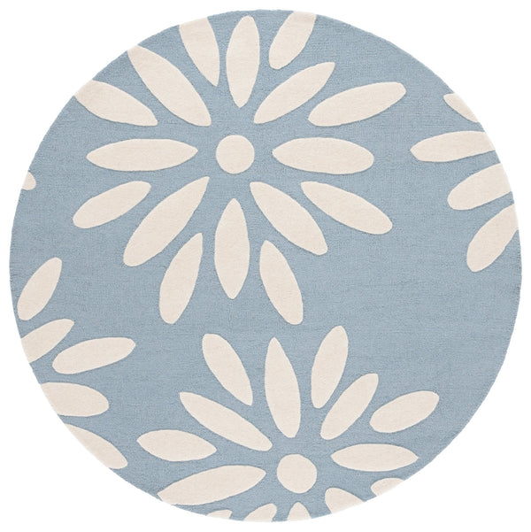 Safavieh Safavieh Kids Hand-tufted Area Rug: Cozy Teal And Ivory Floral Design For Playrooms And Bedrooms Light Blue ,Ivory Wool Pile Sfk914l-6