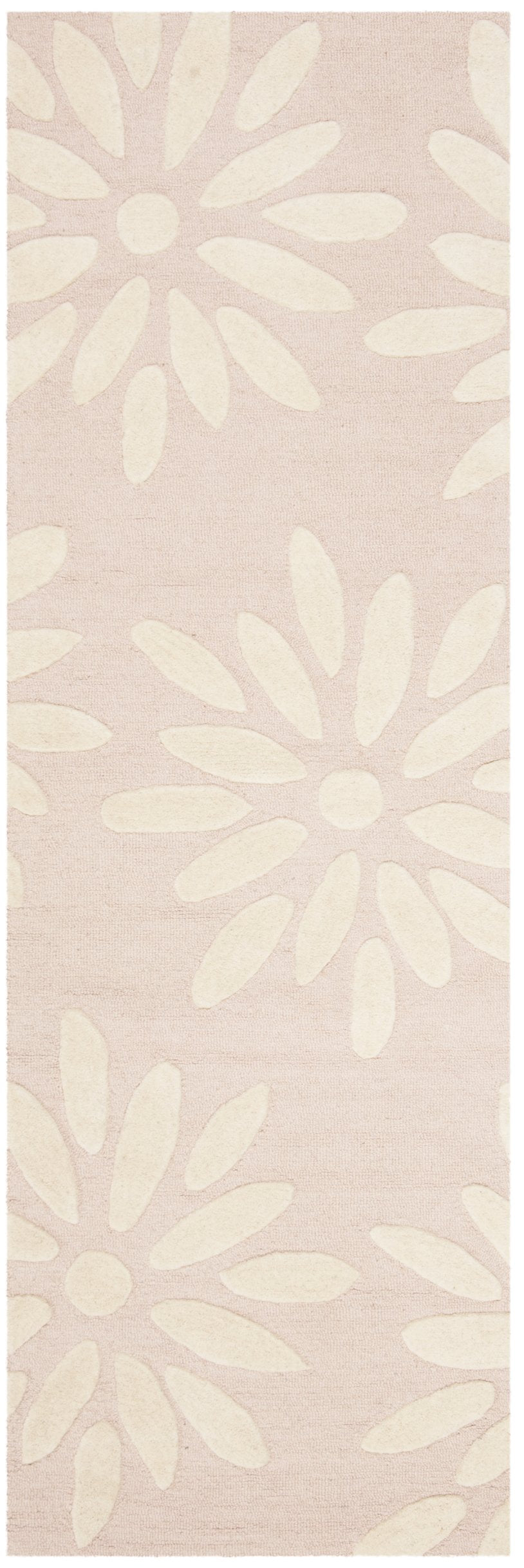 Safavieh Safavieh Hand-Tufted Pink Daisy Wool Rug — Soft Low-Profile Ivory Floral Accent For Kids Rooms 9'-0" x 12'-0" SFK914P-9