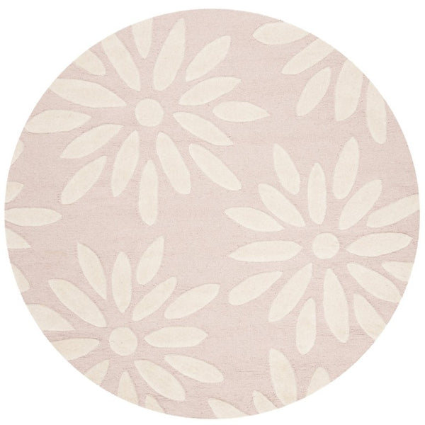 Safavieh Safavieh Kids Hand Tufted Wool Round Rug with Daisy Motif for Nursery or Bedroom 6'-0" x 6'-0" SFK914P-6R