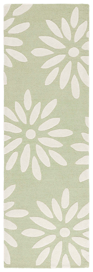 Safavieh Safavieh Kids Hand-tufted Area Rug: Cozy Teal And Ivory Floral Design For Playrooms And Bedrooms Sage ,Ivory Wool Pile Sfk914w-6r