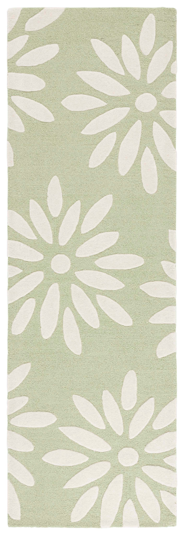 Safavieh Safavieh Kids Hand-tufted Area Rug: Cozy Teal And Ivory Floral Design For Playrooms And Bedrooms Sage ,Ivory Wool Pile Sfk914w-6r