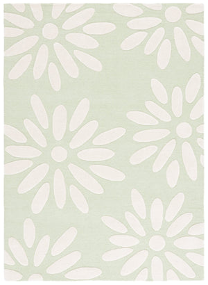 Safavieh Safavieh Kids Hand-tufted Area Rug: Cozy Teal And Ivory Floral Design For Playrooms And Bedrooms Sage ,Ivory Wool Pile Sfk914w-6r