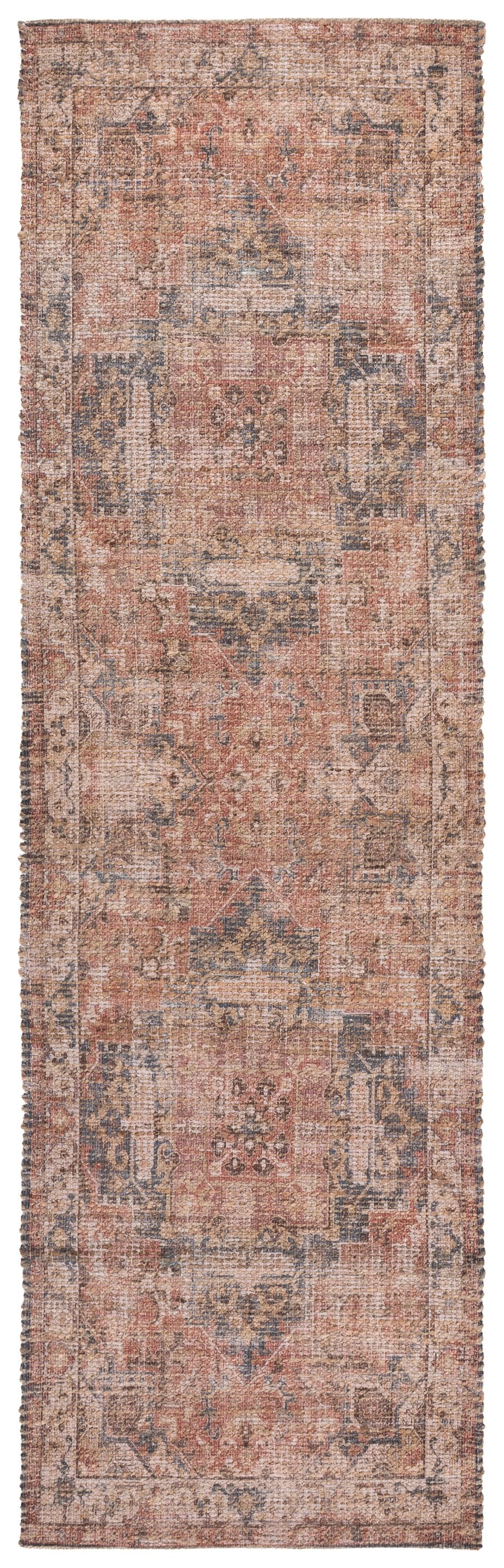 Safavieh Saffron Hand-Woven Natural Pink Area Rug — Artisanal Jute Blend, Low-Profile 3/8" Pile, Elegant Texture 8'-0" x 10'-0" SFN401U-8