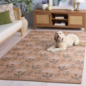 Safavieh Saffron Hand-Woven Natural Green Runner With Subtle Floral Motif, Jute-Blend Durability & Softness 2'-3" x 8'-0" SFN402Y-28