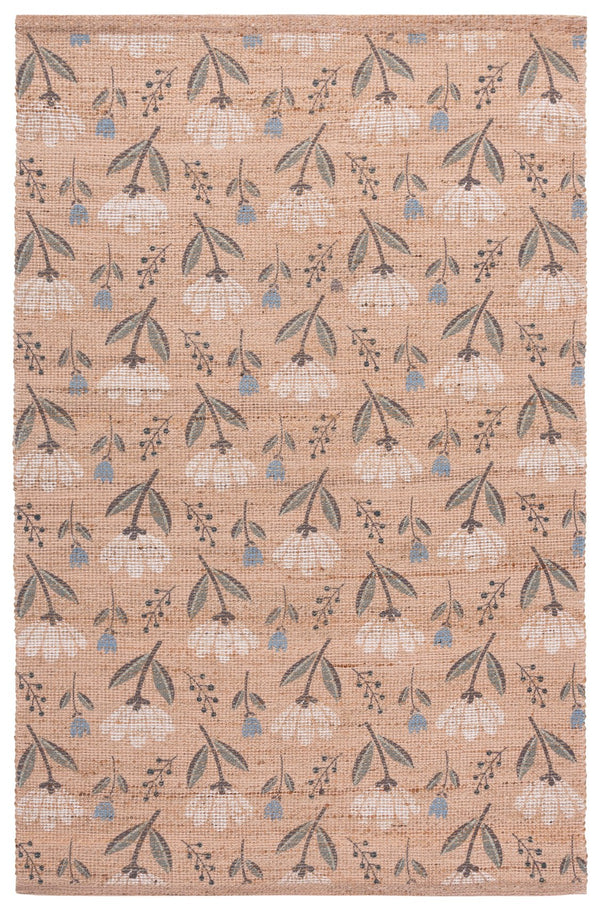 Safavieh Saffron Hand-Woven Natural Green Area Rug 8X10, Jute-Chenille-Cotton Low Pile Rustic Farmhouse Charm 9'-0" x 12'-0" SFN402Y-9