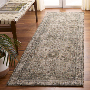 Safavieh Saffron Hand-Woven Natural & Green Area Rug 8X10, Jute-Chenille Blend, Low-Profile 3/8" Pile, India Craftsmanship 8'-0" x 10'-0" SFN403Y-8