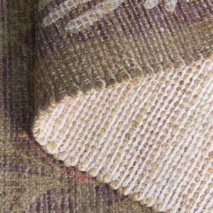 Safavieh Saffron Hand-Woven Floral Rug In Green And Blue — Jute Blend Low-Profile Pile, Durable Artisanal Accent 4'-0" x 6'-0" SFN405Y-4