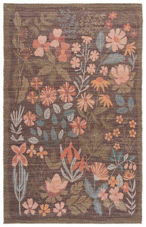 Safavieh Saffron Hand-Woven Floral Rug In Green And Blue — Jute Blend Low-Profile Pile, Durable Artisanal Accent 4'-0" x 6'-0" SFN405Y-4