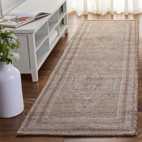Safavieh Saffron Hand-Woven Natural Taupe Square Rug — Rustic Jute Blend, Low-Profile Durable Texture 6'-0" x 6'-0" SFN407E-6SQ