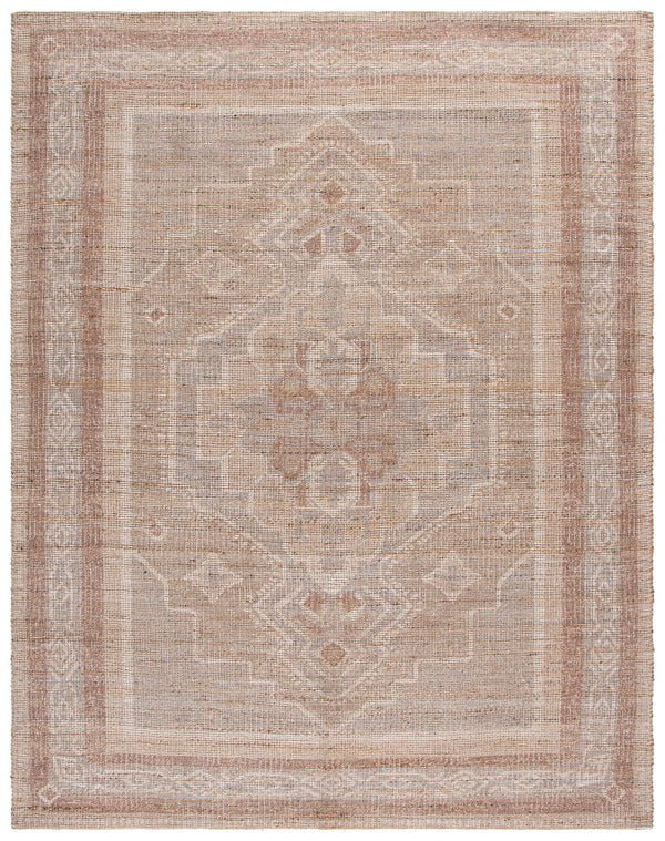 Safavieh Saffron Hand-Woven Natural Taupe Square Rug — Rustic Jute Blend, Low-Profile Durable Texture 6'-0" x 6'-0" SFN407E-6SQ