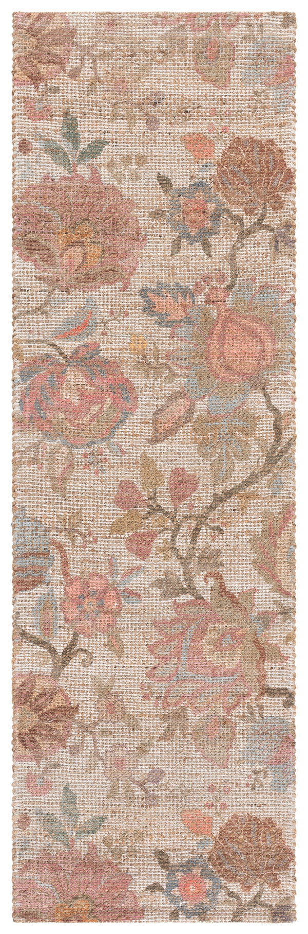 Safavieh Saffron Hand‑Woven Floral Rug In Ivory And Pink — Jute Blend Low‑Pile Accent For Warm, Elegant Homes 6'-0" x 9'-0" SFN408U-6