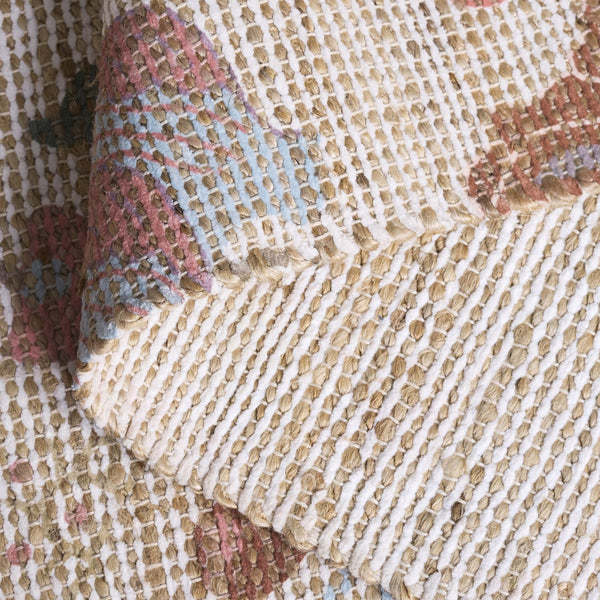 Safavieh Saffron Hand-Woven Ivory Pink Floral Area Rug — Jute Blend Low-Profile Comfort For Living Rooms 9'-0" x 12'-0" SFN408U-9